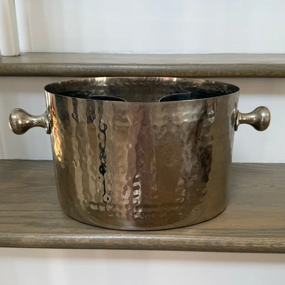 Hammered silver/stainless wine bucket